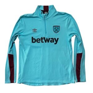 Umbro West Ham United Quarter Zip Training Light‎ Blue Mens XXL Soccer Pullover
